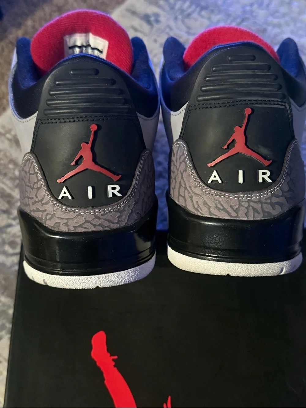 Jordan 3 Retro Stealth - Men's Grey, Black & Red Retro Basketball Sneakers